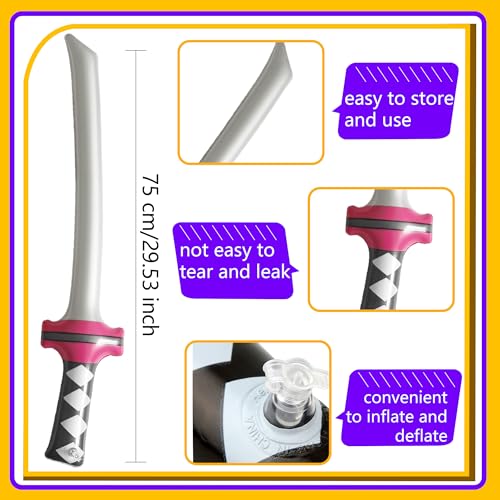 Cotiny 24 Pack Inflatable Ninja Swords Inflatable Sword Samurai Katana Blow Up Swords for Ninja Cosplay Swimming Pool Party Supplies Halloween Costume Accessories Color Style 2 - Image 5