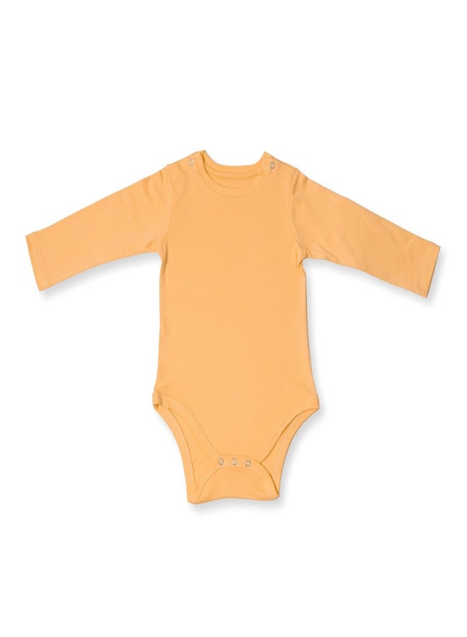 Fawnfeel Premium Cotton Full Sleeve Onesie/Bodysuit for boys/Girls Peach Solids - Image 1