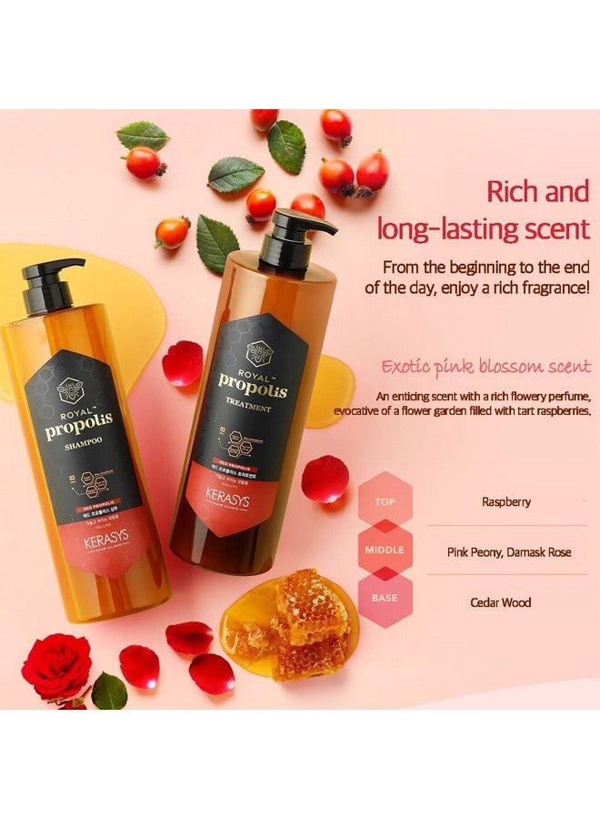 Kerasys Propolis Royal Jelly Extract Rosehip Oil Rose Water Shiny And Healthy Hair Propolis Red Volume 33.8 Fl Oz / 1L (Shampoo, 1-Pack)  - Image 3