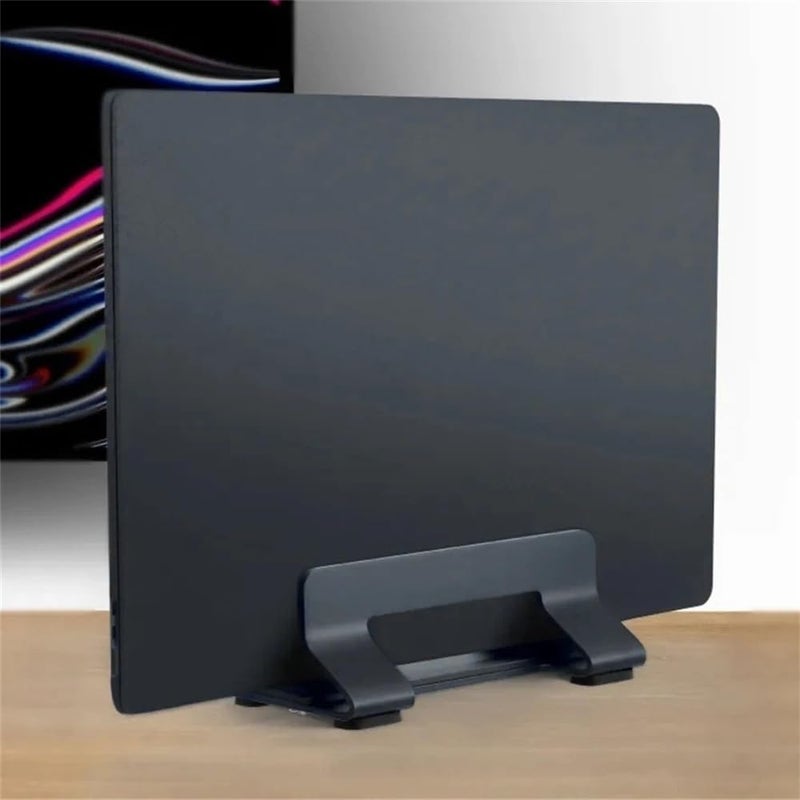 Vertical Aluminum Laptop Stand Adjustable Width Holder Desk Organizer Gray - Image 5