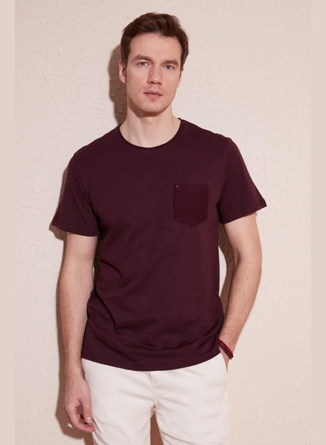 Buratti 100% Cotton Slim Fit Crew Neck Pocket T Shirt Men's T SHIRT 5902000