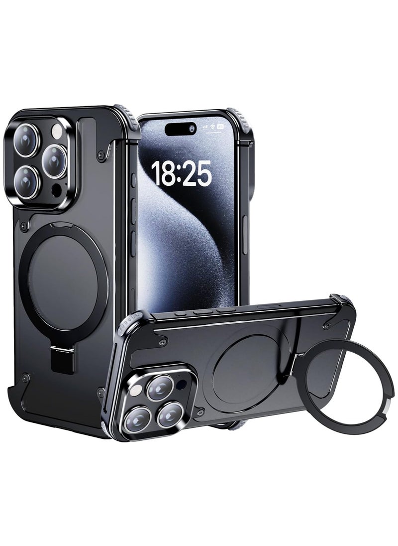 Generic - Metal Phone Case for iPhone 13 Pro Max Black with Phone Screen Protector - Image 1