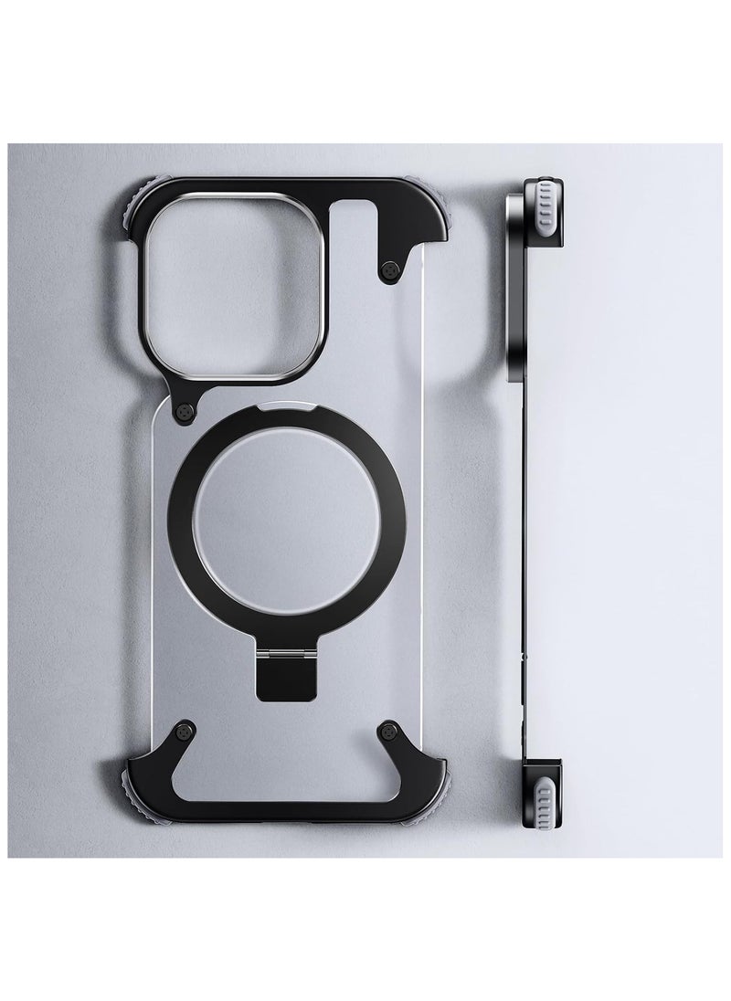 Generic - Metal Phone Case for iPhone 13 Pro Max Black with Phone Screen Protector - Image 1