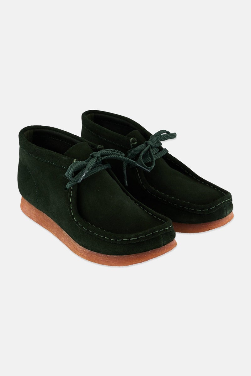 clarks Kids Boy  Wallabee Lace Up Ankle Boots, Green - Image 1