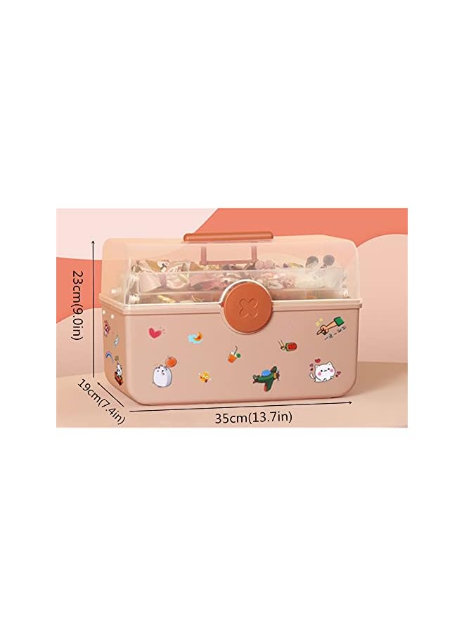 Raxoom Three-layer Thickened Large-capacity Multi-compartment Girl's Hair Accessories Storage Box (Large) - Image 2