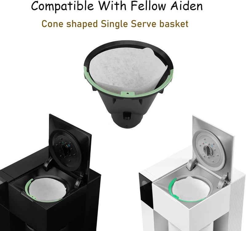 Rinakou 100 Count Cone Coffee Filters, Paper Filter Compatible With Fellow Aiden Cone Shaped Single Serve Basket (Cone Shaped) - Image 3