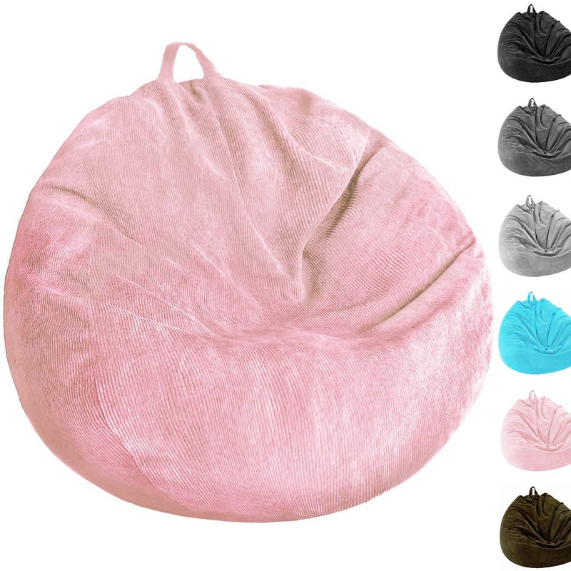 Kisoy Bean Bag Chair Cover No Filler Stuffed Animal Storage Bean Bag Cover Pets DogsCats Lazy Beds Washable Ultra Soft Corduroy Stuffed for Organizing Plush Toys or Textile Sack Bean Bag