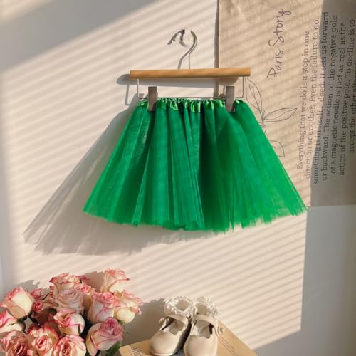 BGFKS Girls 3 Layered Tulle Tutu Skirt with Lining,Princess Ballet Dance Dress for Girls. Green - Image 5