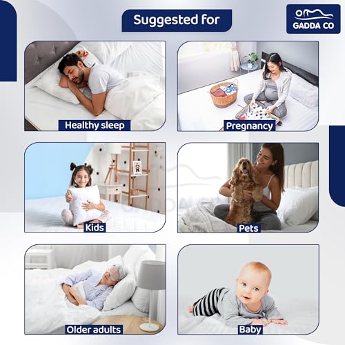 GADDA CO Cotton Feel Terry Ultra Soft Waterproof Mattress Protector for Queen Size | Breathable & Hypoallergenic Bed Protector | Queen Size Bed Cover - 72x60 inch (6x5 ft), Peacock - Image 5