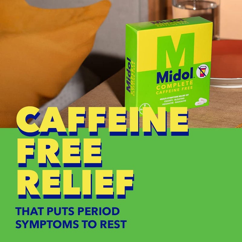 Midol Complete Caffeine Free Caplets 24ct: Midol Complete Caffeine Free Menstrual Pain Relief Caplets with Acetaminophen, Provides Headache Relief and Period Cramps Relief, 24 Count - Image 3