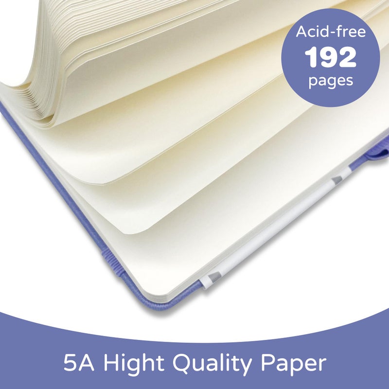LEAGIM Blank Journal Notebook  A5  192 Pages 100 Gsm Thick Sketch Book For Women Men  Hardcover Leather Unlined Journaling For Work  Notebooks For Writing  5.8 Inches X 8.5 Inches (Purple) - Image 2
