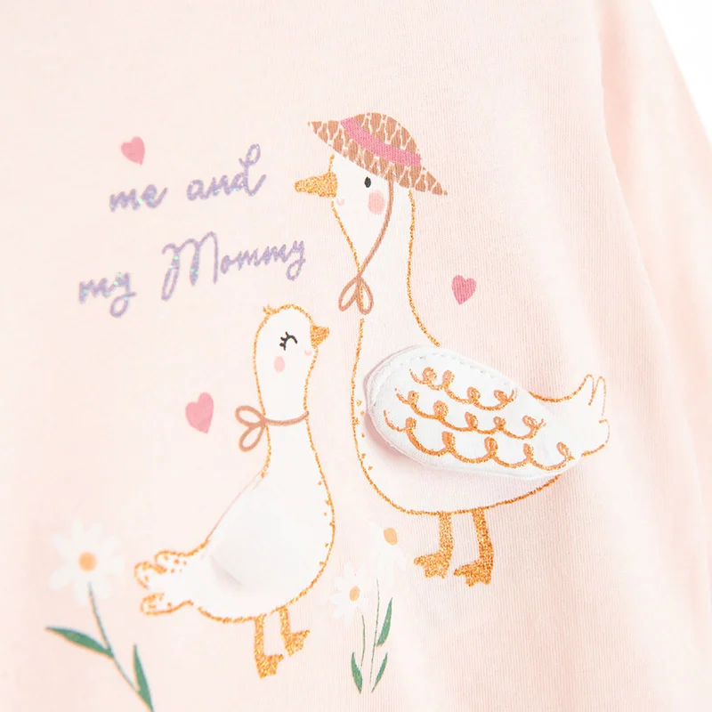 كول كلوب تي شيرت قطن وردي فاتح بأكمام طويلة