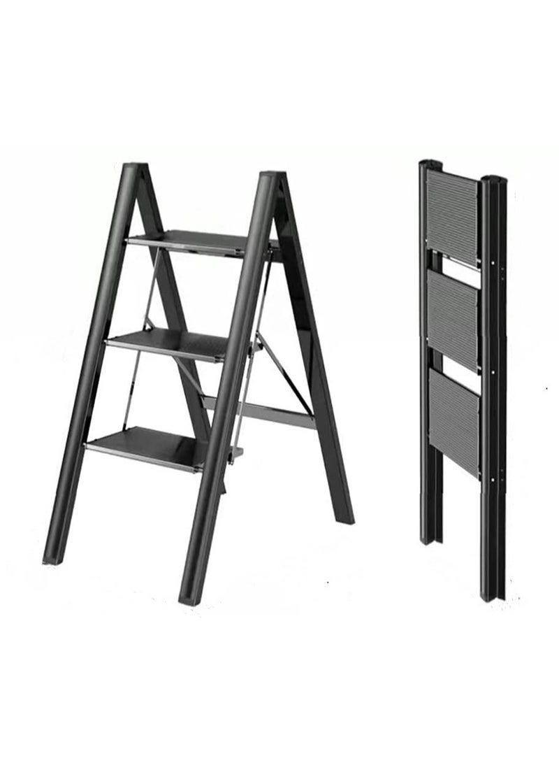 3 Step Ladder Folding Step Stool with Wide Anti-Slip Pedal 150kg Portable Ladders for Home and Office Use Kitchen (3 Step Ladder) - Image 5