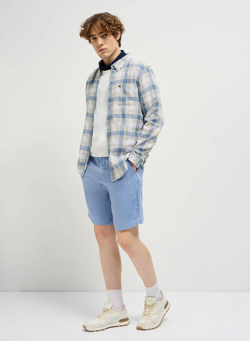 THE BEAR HOUSE Cotton Shirt for Men | Slim Fit, Long Sleeve, Casual or Formal Button-Down | Soft, Breathable Fabric for Work, Everyday, & All-Season Wear in Stylish