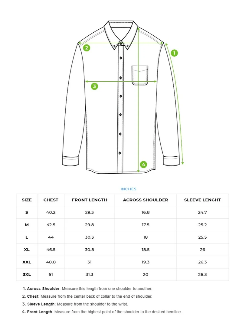 THE BEAR HOUSE Cotton Shirt for Men | Slim Fit, Long Sleeve, Casual or Formal Button-Down | Soft, Breathable Fabric for Work, Everyday, & All-Season Wear in Stylish