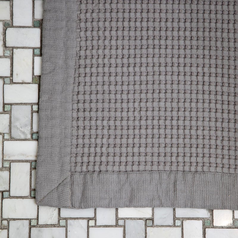 GILDEN TREE Bathroom Mat Absorbent Cotton Quick Dry for Shower  Bath & Bathtub Washable Thin  Modern Style (Pewter) - Image 1