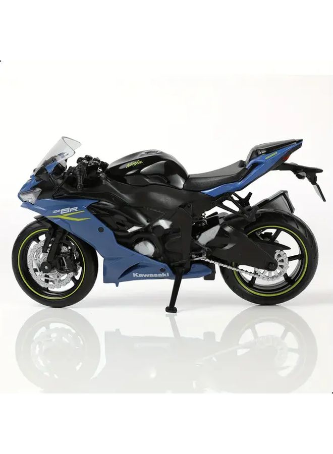 1 12 Scale Kawasaki Ninja Inspired Sportbike White Die Cast Motorcycle Model with Display Base - Image 3