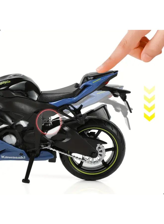 1 12 Scale Kawasaki Ninja Inspired Sportbike White Die Cast Motorcycle Model with Display Base - Image 4
