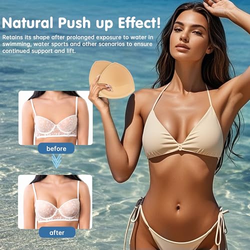 BeaGirl Waterproof Swimsuit Bra Pad Inserts 4 Pairs,Push up Sewn Padded Bathing Suit Insert for Swimsuits Sport Bikini - Image 4
