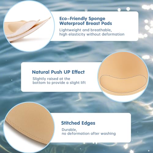 BeaGirl Waterproof Swimsuit Bra Pad Inserts 4 Pairs,Push up Sewn Padded Bathing Suit Insert for Swimsuits Sport Bikini - Image 3