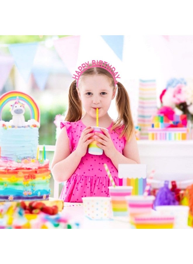 Candygirl 6Pcs Birthday Headbands Happy Birthday Girl Tiara Birthday Crown Party Supplies For Kids And Adults - Image 1