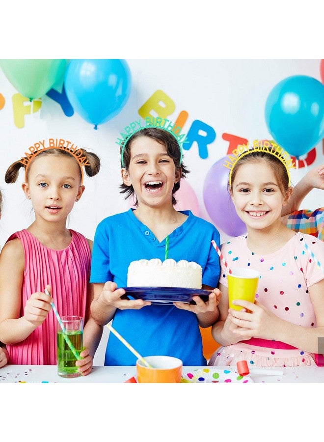 Candygirl 6Pcs Birthday Headbands Happy Birthday Girl Tiara Birthday Crown Party Supplies For Kids And Adults - Image 2