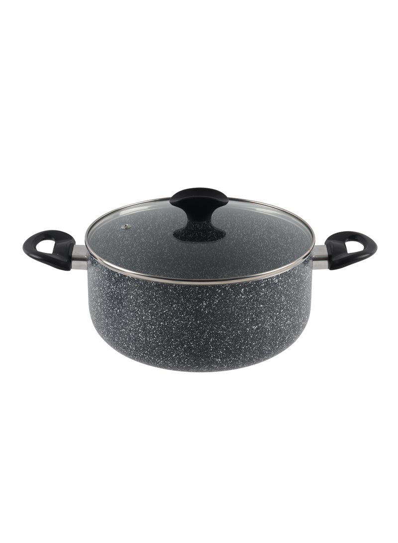 noon east 7-Piece Aluminum Cookware Set, Non-Stick Surface, Frying Pan 26cm, Casserole with Lid 24cm,Casserole with Lid 20 cm And shallow Pot with Lid 26 cm - PFOA Free - Image 2
