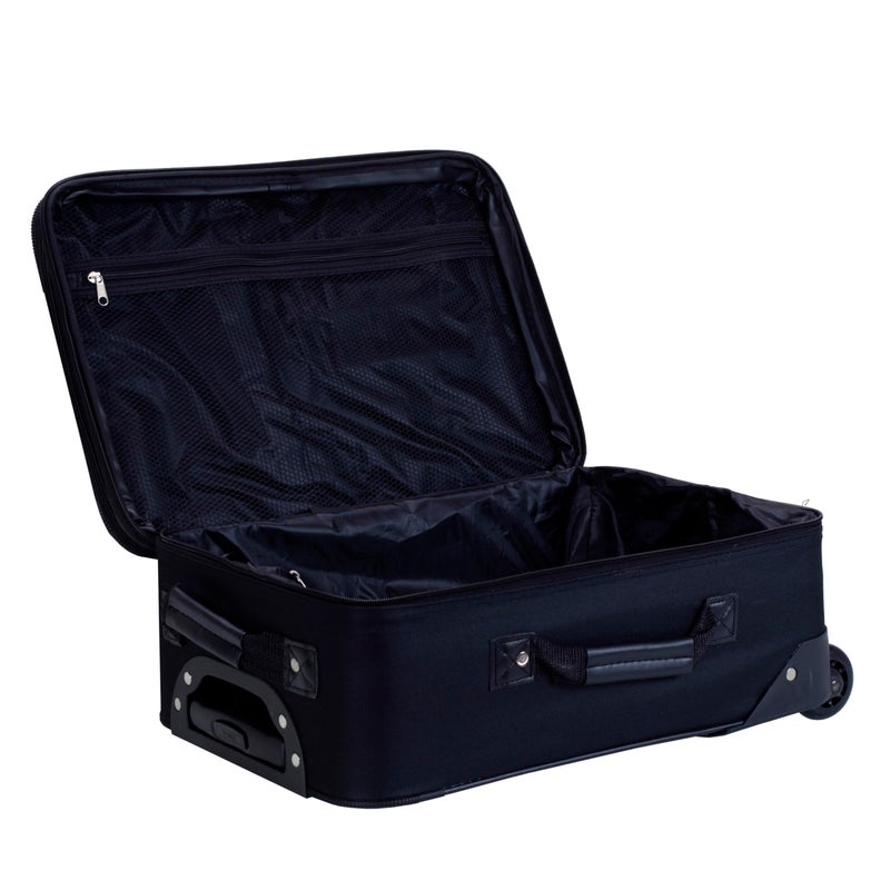 Rockland Fashion Softside Upright Luggage Set, Expandable, Black, 2-Piece (14/19) - Image 4