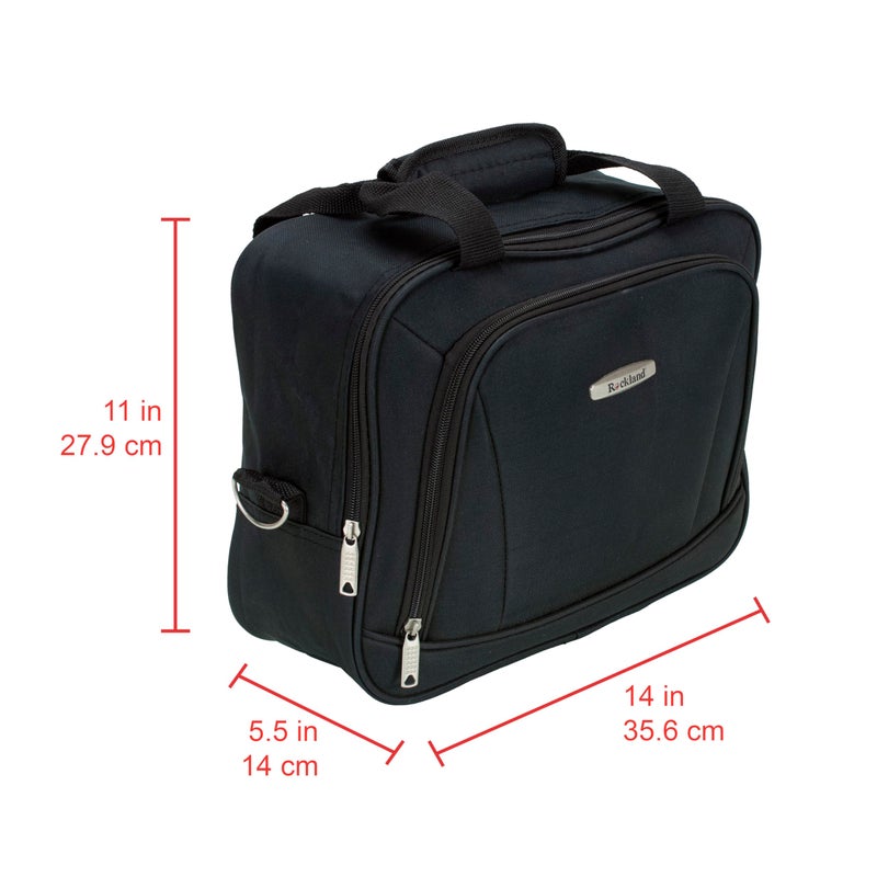 Rockland Fashion Softside Upright Luggage Set, Expandable, Black, 2-Piece (14/19) - Image 5