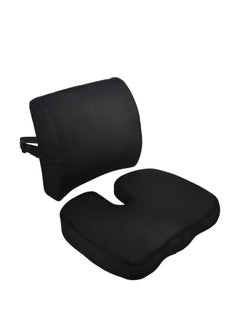 MIXDE Soft Ergonomic Portable Seat Cushion and Lumbar Support Pillow Set  - Image 1
