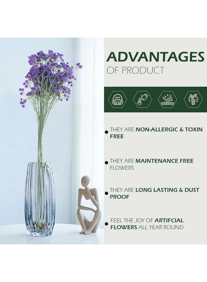 HOMEVERSE 05Pcs Baby Breath/Gypsophila Artificial Fake Silk Plants Wedding Party Decoration Real Touch Flowers DIY Home Garden(Purple-05 pcs) - Image 3