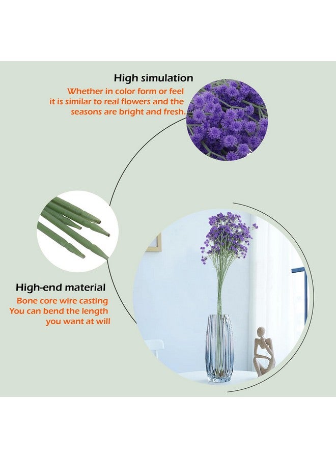 HOMEVERSE 05Pcs Baby Breath/Gypsophila Artificial Fake Silk Plants Wedding Party Decoration Real Touch Flowers DIY Home Garden(Purple-05 pcs) - Image 4