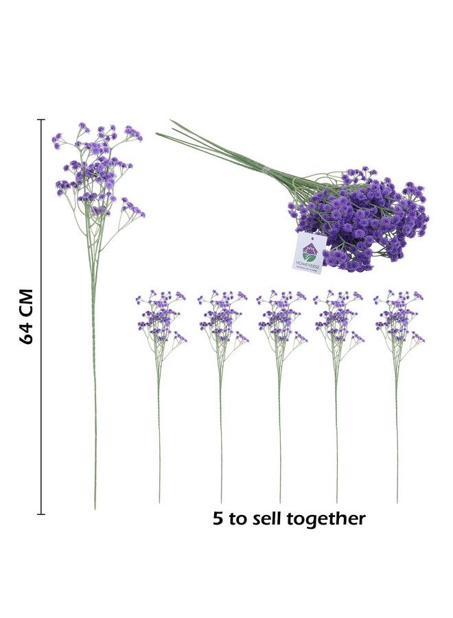 HOMEVERSE 05Pcs Baby Breath/Gypsophila Artificial Fake Silk Plants Wedding Party Decoration Real Touch Flowers DIY Home Garden(Purple-05 pcs) - Image 5