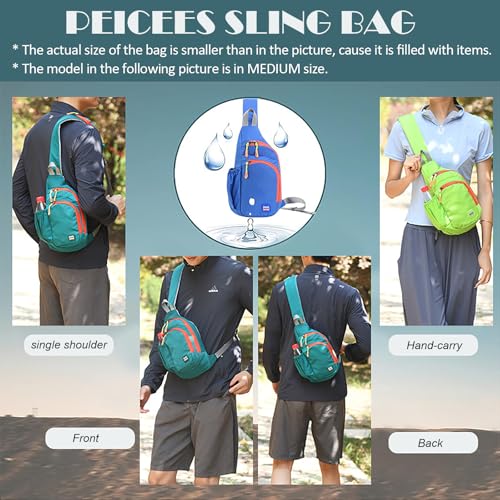 Peicees Small Sling Backpack Waterproof Unisex Shoulder Bag Chest Crossbody Daypack - Image 2