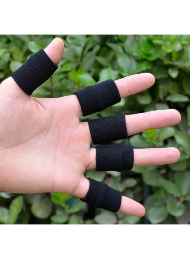 مجموعة من 10 قطع من أكمام دعم الأصابع، دعامة لحماية الأصابع، ضمادات رياضية لعلاج التهاب المفاصل، مناسبة لكرة السلة، والتنس، والبيسبول، والكريكيت، والكرة الطائرة، وكرة الريشة، وركوب القوارب، لون أسود، مقاس واحد - Image 4