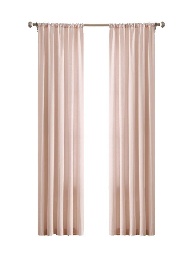 Brooklyn Loom Solid Cotton Percale Blush 50x96 Window Curtain Pair, Solid Color Themed, Oeko-TEX Certified Confidence - Image 2