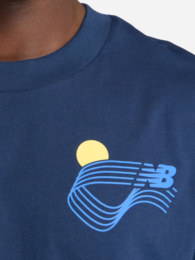 New Balance Men vy Blue Logo Crew Neck T-Shirt - Image 4