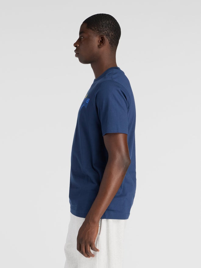 New Balance Men vy Blue Logo Crew Neck T-Shirt - Image 2