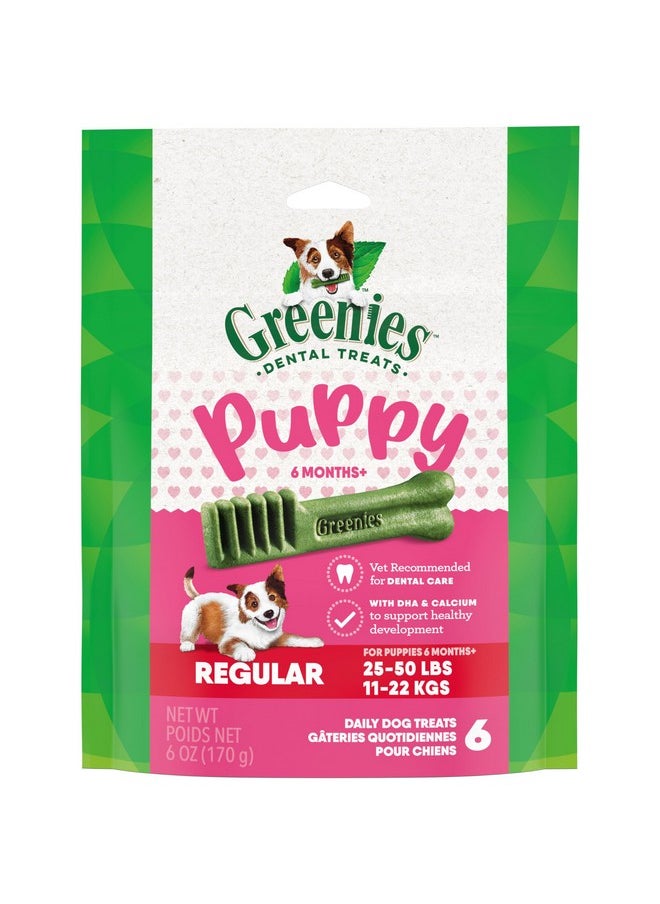 Greenies Greenies Puppy Regular Size Natural Dental Dog Treats, 6 oz. Pack (6 Treats)  - Image 1