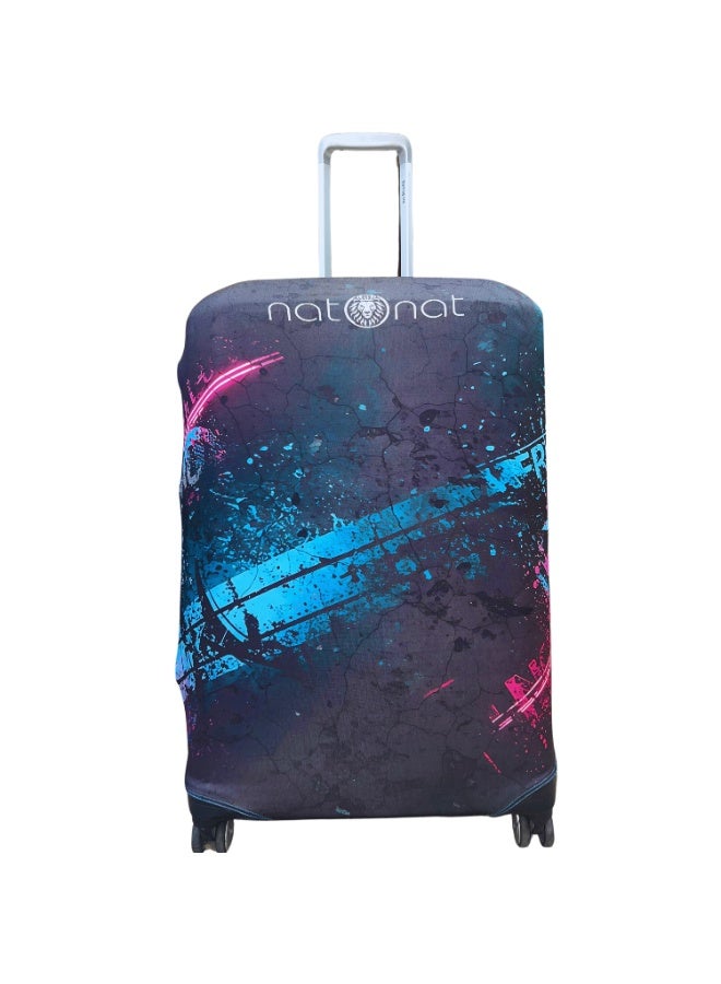 natOnat Travel Luggage Cover Protector - Suitcase Cover - Stretchy, Washable Spandex & Polyester - Protects Against Dirt & Scratches - Urban Vibes Design - Fits 65-70 CM Height (Large) - Image 1