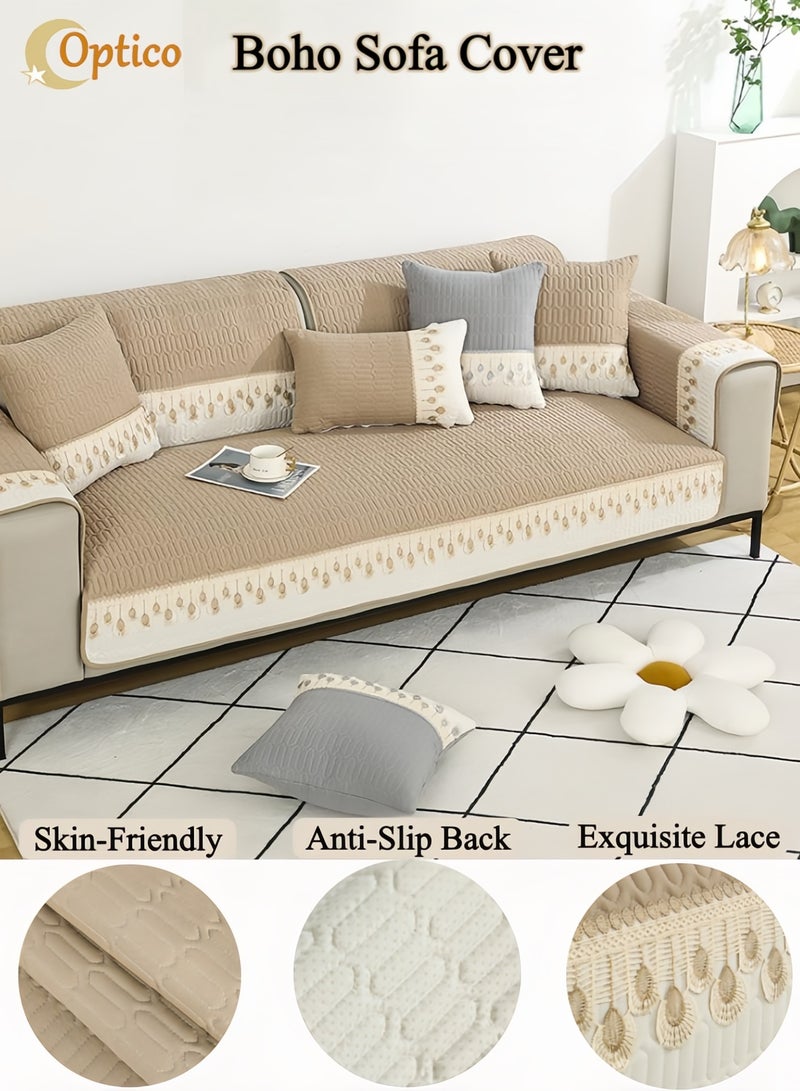 Optico Boho Sofa Cover, 1-Piece Sofa Slipcover Non Slip Couch Cover Modern Sofa Cushion Sofa Cover Towel Washable for Kids Children Pets Dog Cat Furniture Protector - Image 1
