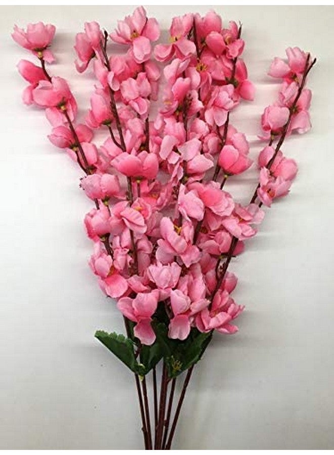 Everbuy Artificial Flowers For Home Decoration Cherry Blossom Flower Bunch 2 Piece Office Decor Without Vase (Baby Pink) - Image 2