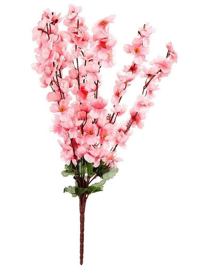 Everbuy Artificial Flowers For Home Decoration Cherry Blossom Flower Bunch 2 Piece Office Decor Without Vase (Baby Pink) - Image 3