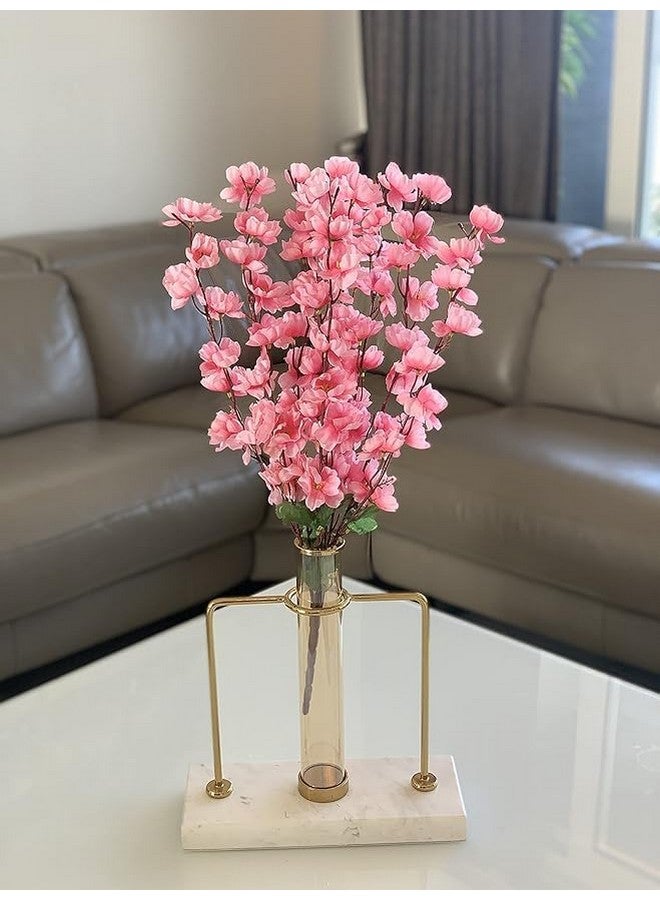 Everbuy Artificial Flowers For Home Decoration Cherry Blossom Flower Bunch 2 Piece Office Decor Without Vase (Baby Pink) - Image 5