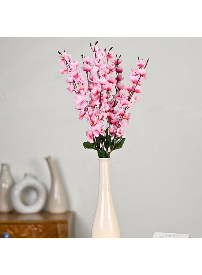 Everbuy Artificial Flowers For Home Decoration Cherry Blossom Flower Bunch 2 Piece Office Decor Without Vase (Baby Pink) - Image 1