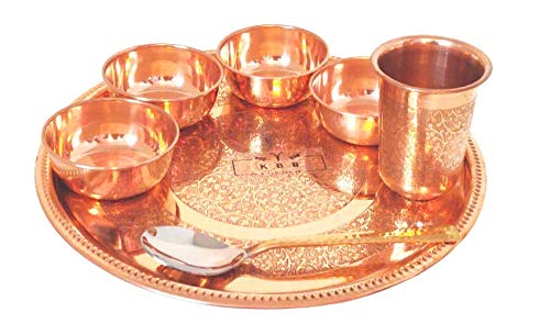 KBB Pure Copper Etching Dinner Set with Plate 7 PCS Set - Image 1