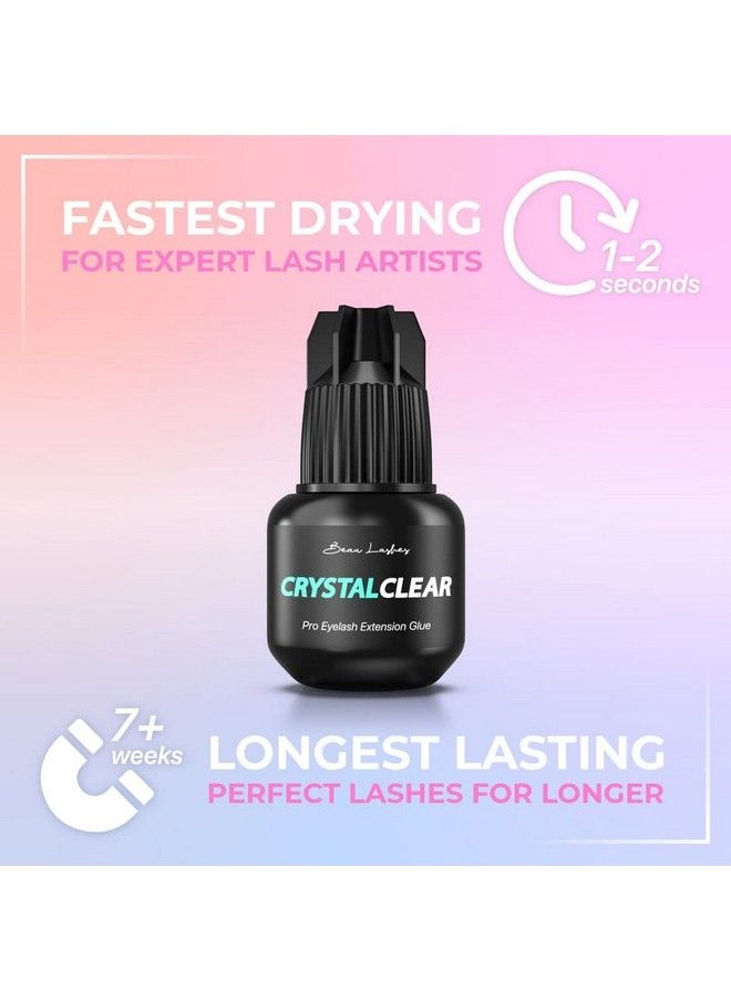 beau lashes Crystal Clear Professional Eyelash Extension Glue | Super Strong Clear Lash Adhesive For Long Lasting Semi Permanent Individual Lash Eyelash Extensions | 12S Fast Drying / 7 Weeks Retention  - Image 4