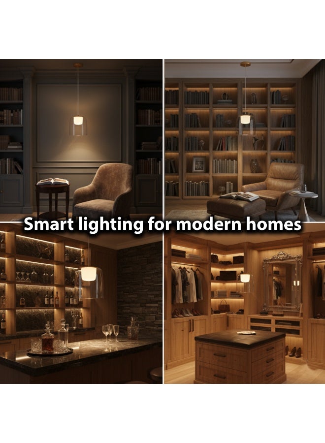 ALFRIDAY Modern LED Pendant Light with Clear Glass Dome Shade, 7W Energy Efficient Warm LED Hanging Light Fixture, 2M Adjustable Cord & Matte Gold Canopy for Kitchen Island, Dining Room, Bedroom &Home - Image 5