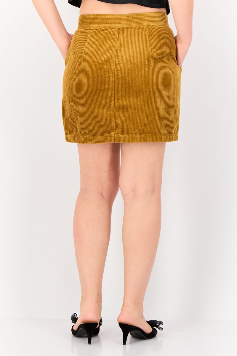 ONLY Jacqueline De Young x Only Women Textured Corduroy  Mini Skirt, Rust - Image 3