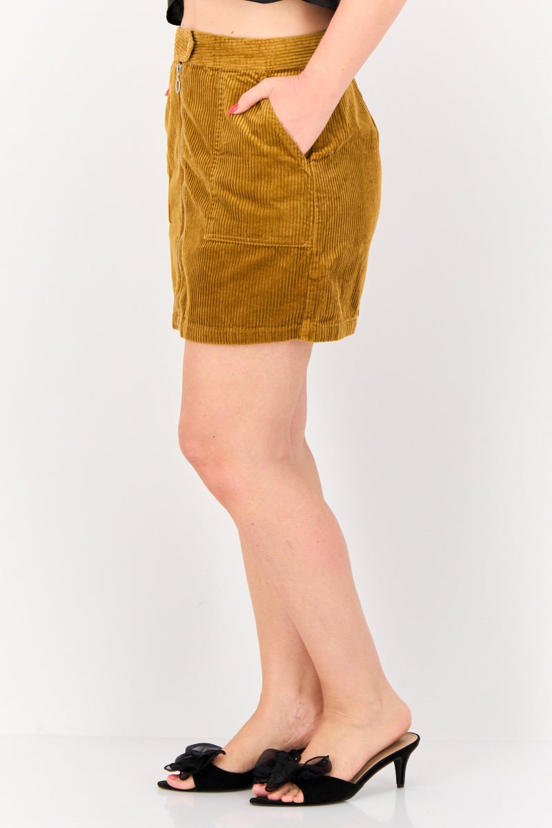 ONLY Jacqueline De Young x Only Women Textured Corduroy  Mini Skirt, Rust - Image 2